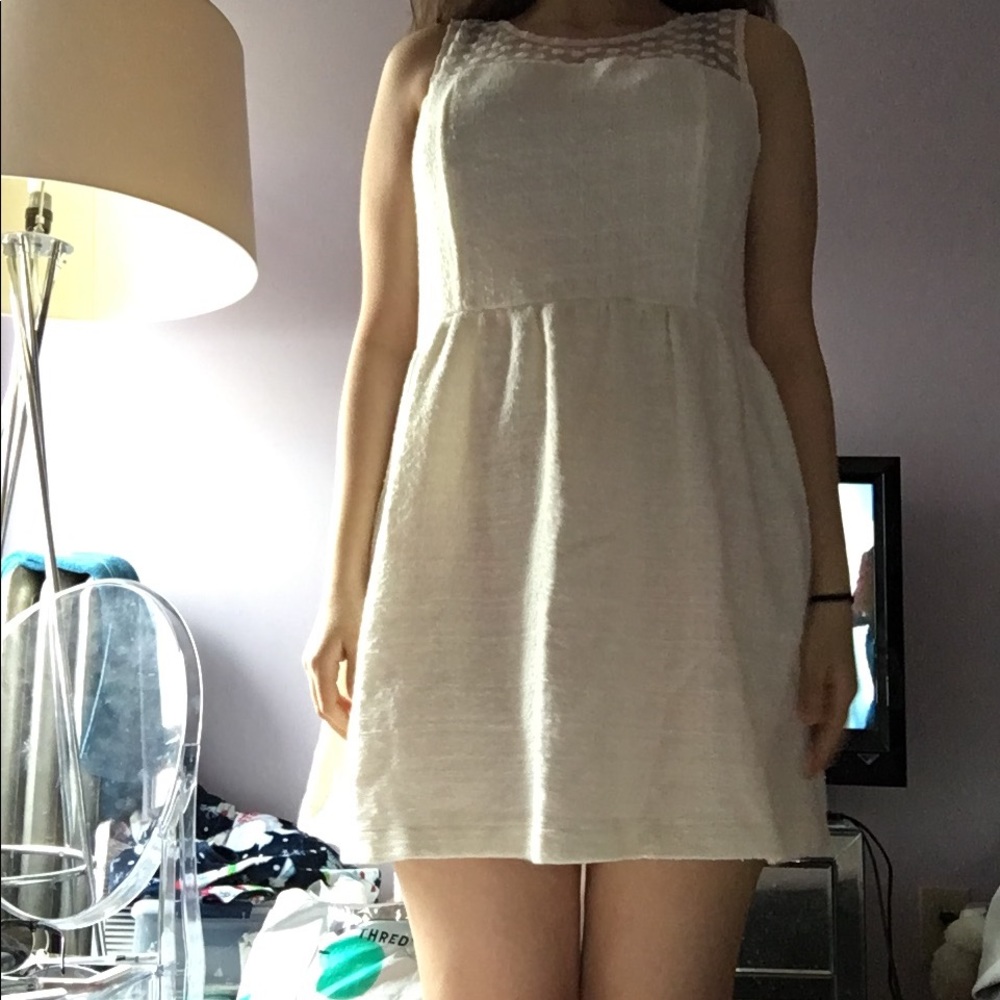 White Floral Lace Top Dress